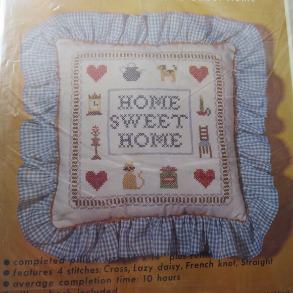 Home Sweet Home Hazel's Needlework Kaboodles Cross Stitch Embroidery Pillow Kit - Picture 2 of 10